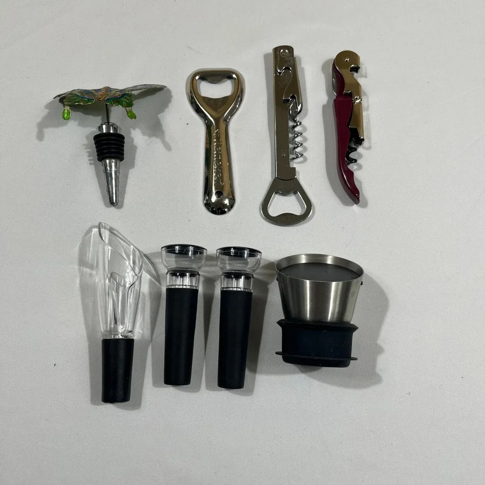 Mixed Barware Set Silver Heineken Opener Butterfly Stopper Wine Tools